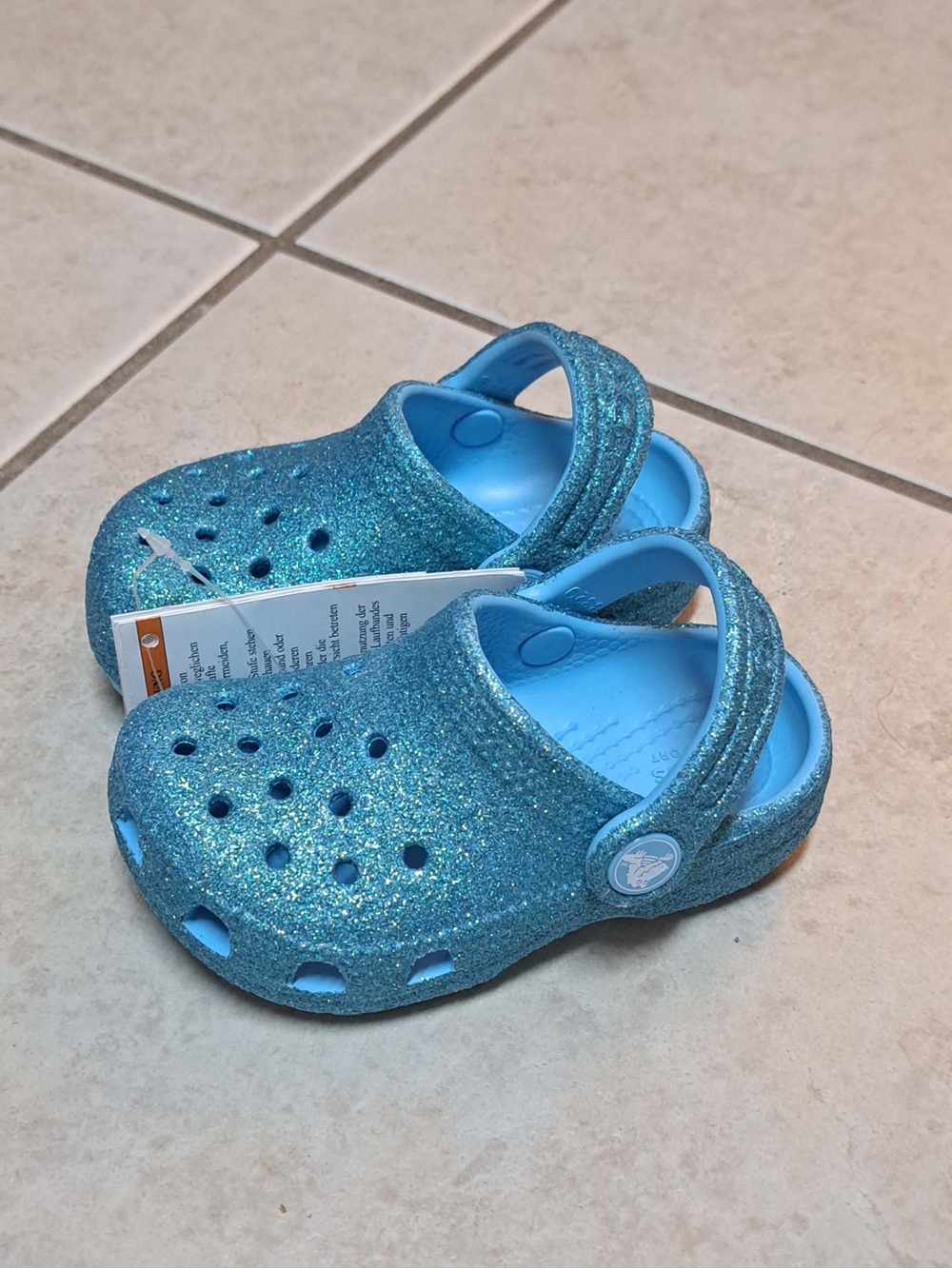 Crocs Classic Iridescent Glitter Clog - Blue - Size Toddler Little Kid C6